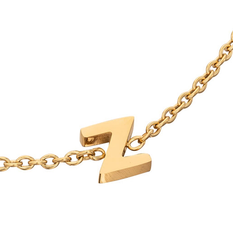 Birthstone & Little Luxe Letter Bracelet (Gold)