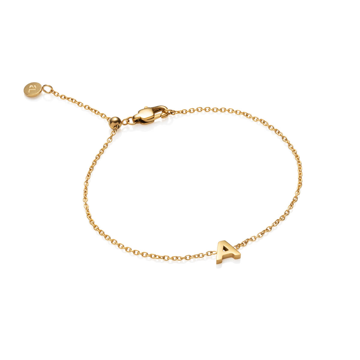 Birthstone & Little Luxe Letter Bracelet (Gold)