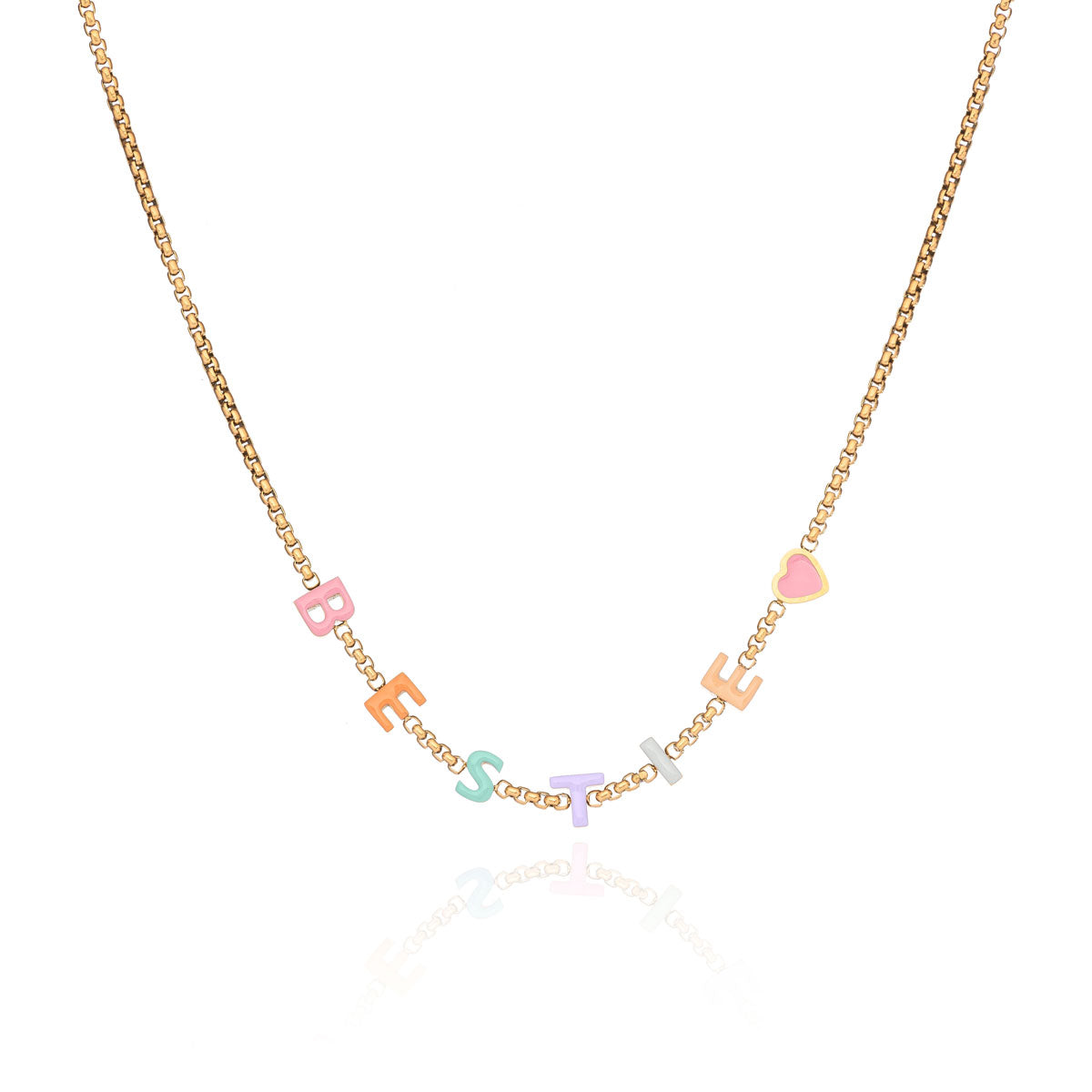 Custom Enamel Name Necklace (Gold)
