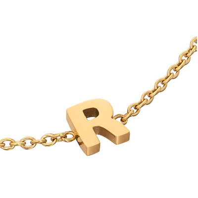 Mini Heart Birthstone & Initial Bracelet Set (Gold)