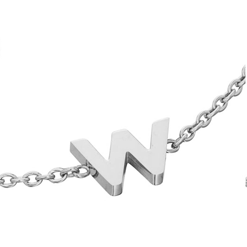 Mini Heart Birthstone & Initial Bracelet Set (Silver)
