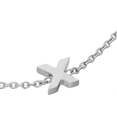 Mini Heart Birthstone & Initial Bracelet Set (Silver)