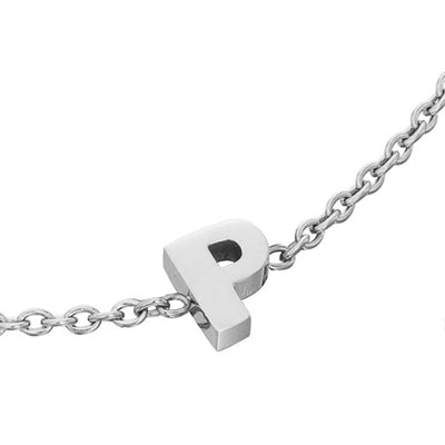 Mini Heart Birthstone & Initial Bracelet Set (Silver)