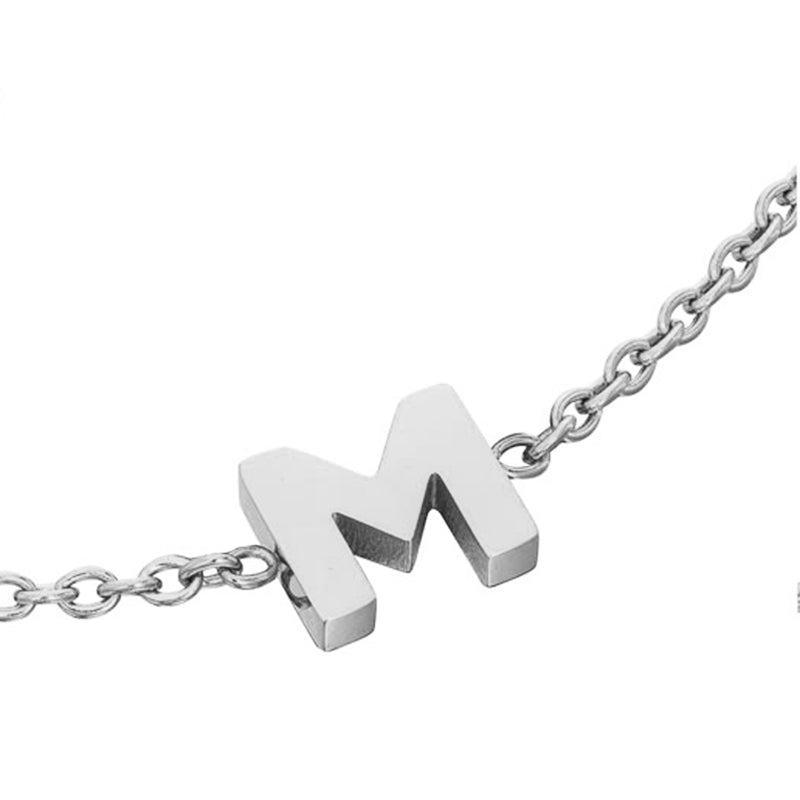 Mini Heart Birthstone & Initial Bracelet Set (Silver)