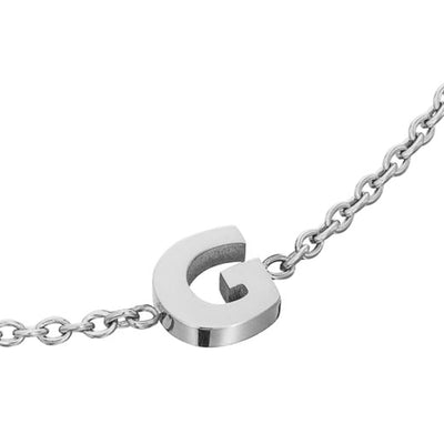 Mini Heart Birthstone & Initial Bracelet Set (Silver)