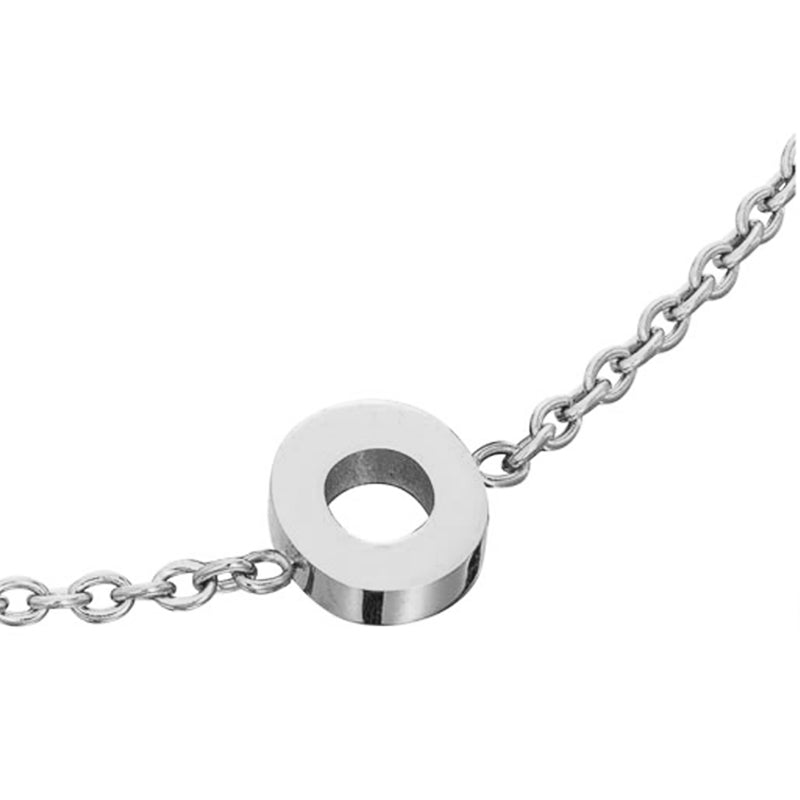 Mini Heart Birthstone & Initial Bracelet Set (Silver)