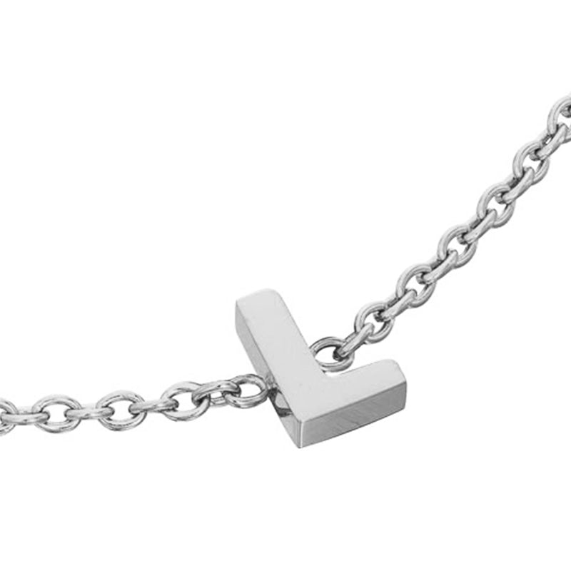 Mini Heart Birthstone & Initial Bracelet Set (Silver)