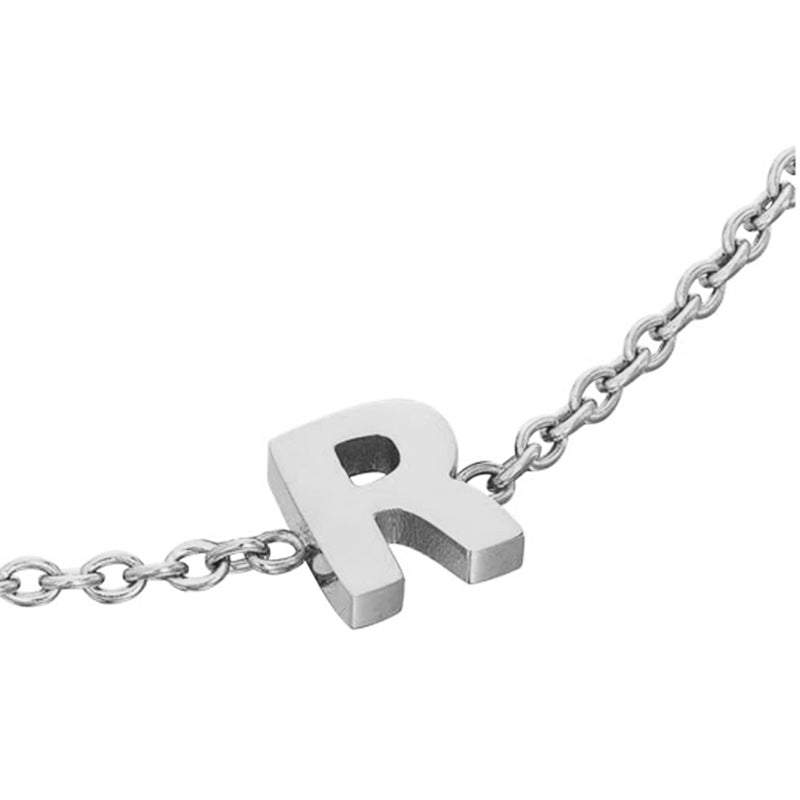 Mini Heart Birthstone & Initial Bracelet Set (Silver)