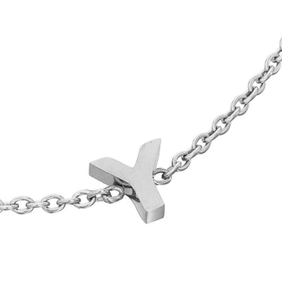 Mini Heart Birthstone & Initial Bracelet Set (Silver)