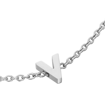 Mini Heart Birthstone & Initial Bracelet Set (Silver)