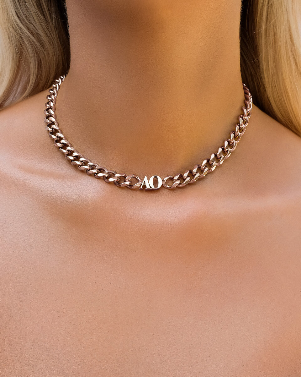 Initial Curb Set (Rose Gold)