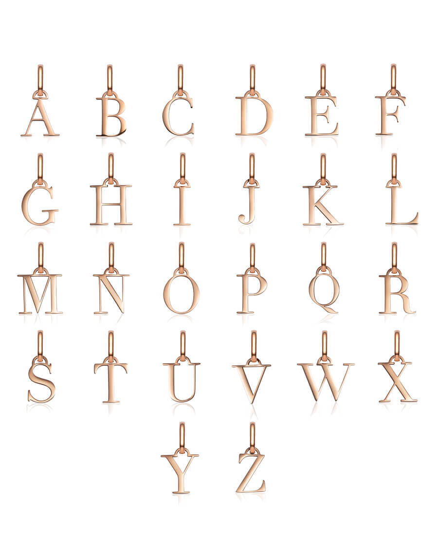 Letter & Birthstone Figaro Chain Bracelet (Rose Gold)