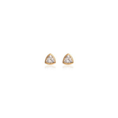 Sterling Silver Crystal Stud Earrings (Gold)