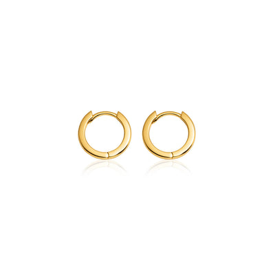 Sterling Silver Huggie Hoop Earrings (Gold)