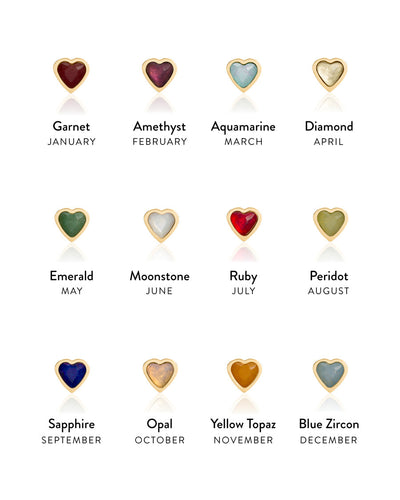 Mini Heart Birthstone Bracelet (Gold)