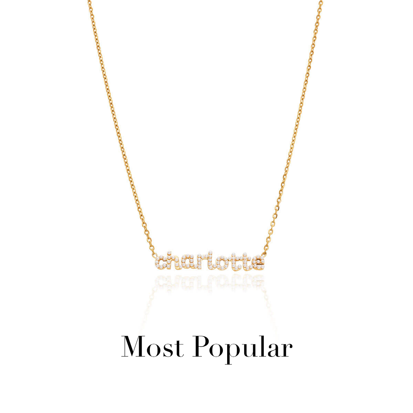 Mini Pearl Name Necklace (Gold)