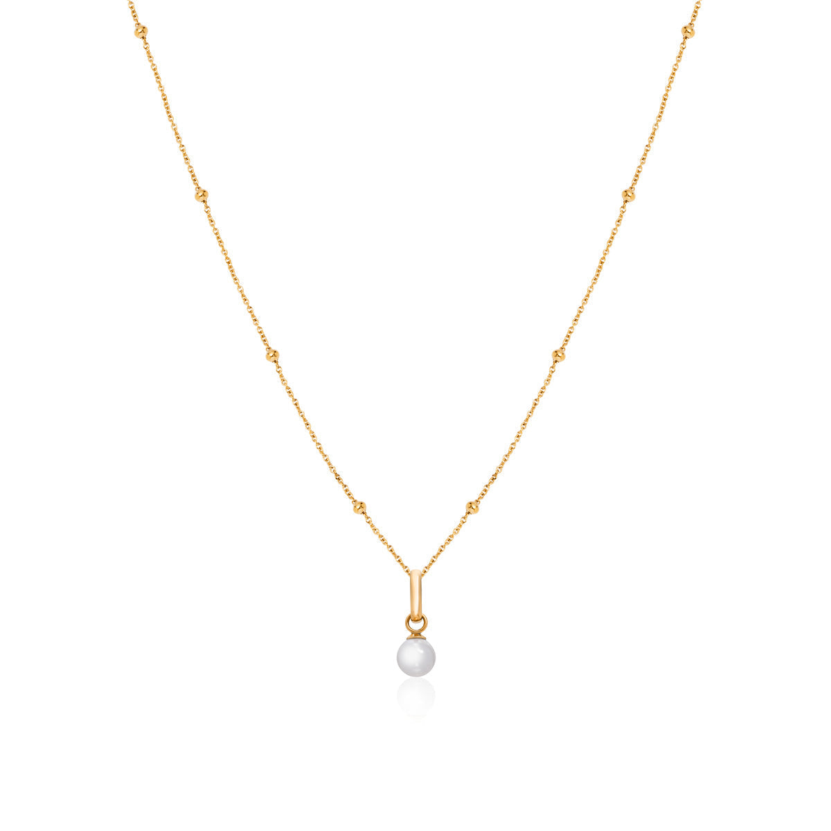 Mini Pearl Necklace (Gold)