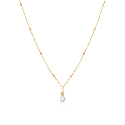 Mini Pearl Necklace (Gold)