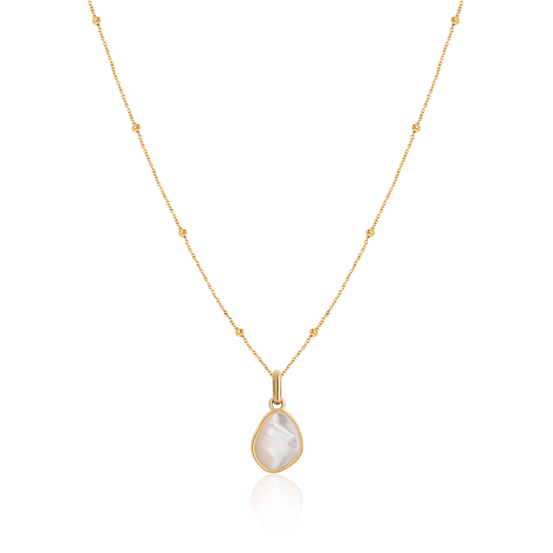 Organic Moonstone Necklace (Gold)