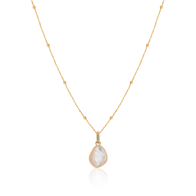 Organic Moonstone Necklace (Gold)