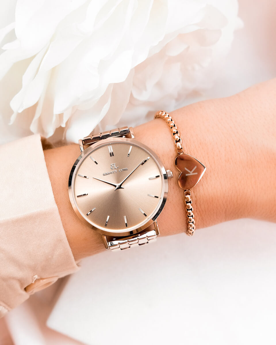 Personalise Heart Bracelet (Rose Gold)