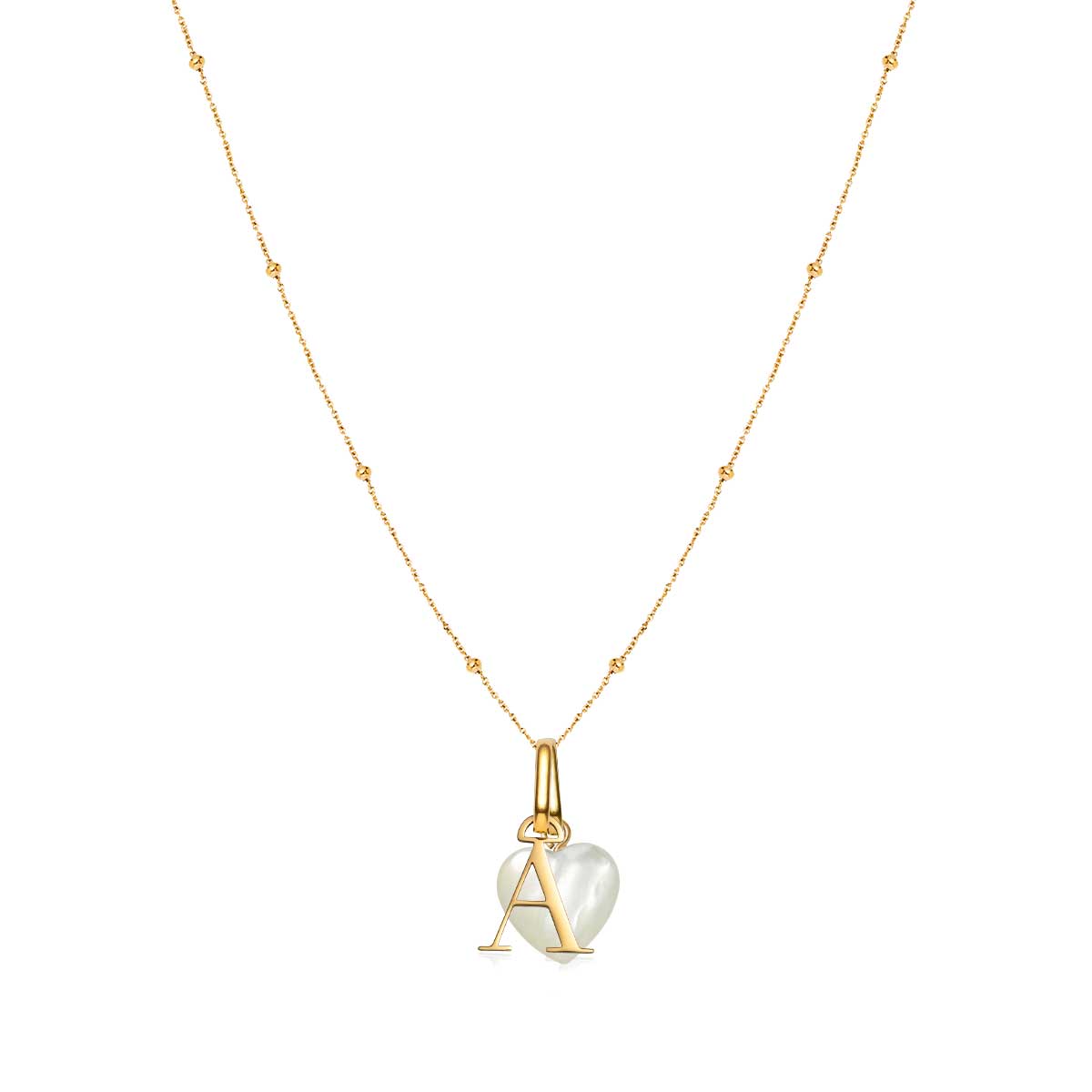 Personalised Initial & Birthstone Necklace (Gold)