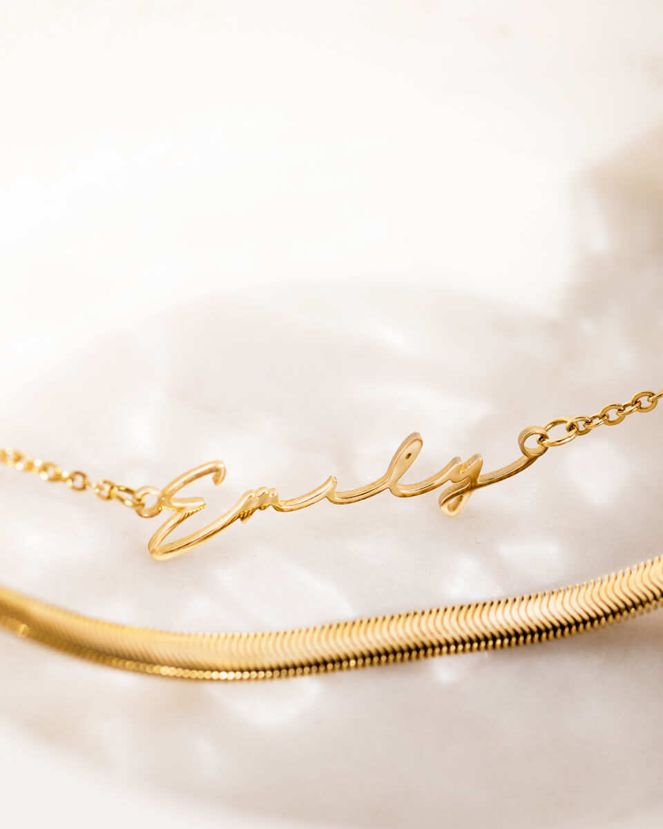 Signature Name Necklace (Gold)