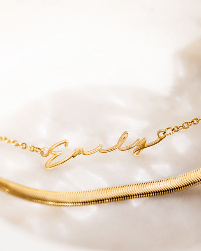 Signature Name Necklace (Gold)