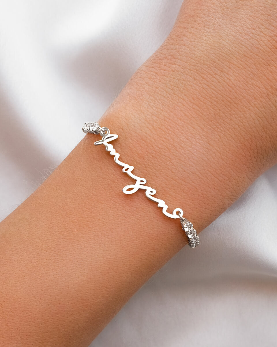 Signature Name Tennis Bracelet (Silver)