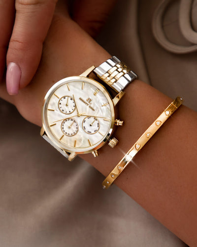 Two Tone Pearl Link Nueva 40 Watch