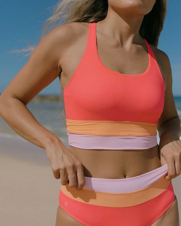 Sherbet Cut Back Crop Bikini Set