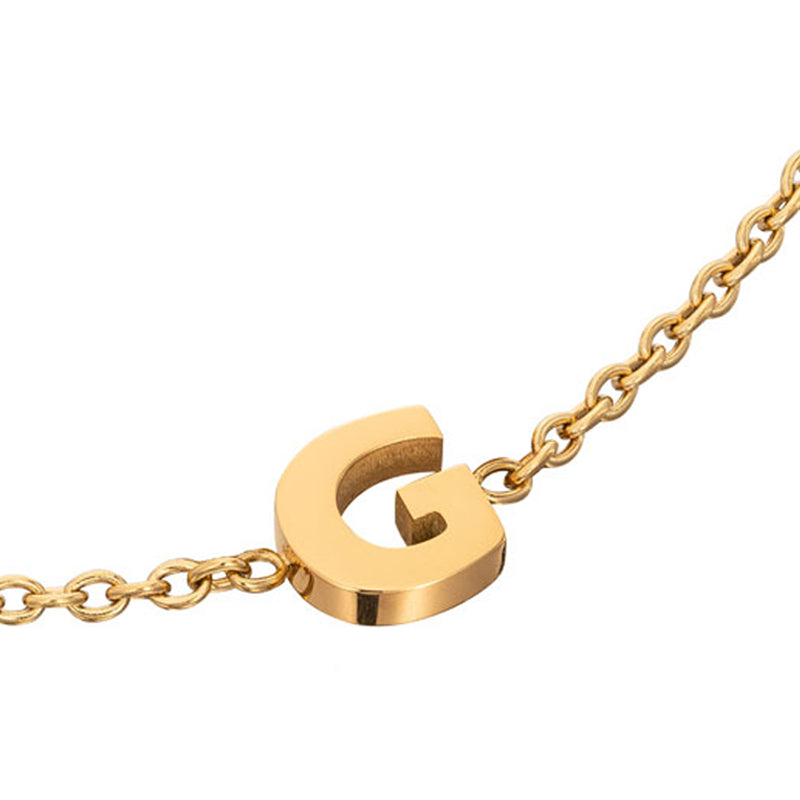 Birthstone & Little Luxe Letter Bracelet (Gold)