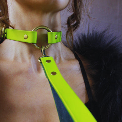 Jewelry & Leather Choker for Discreet Play