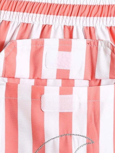 Rot-gestreifte Badehose