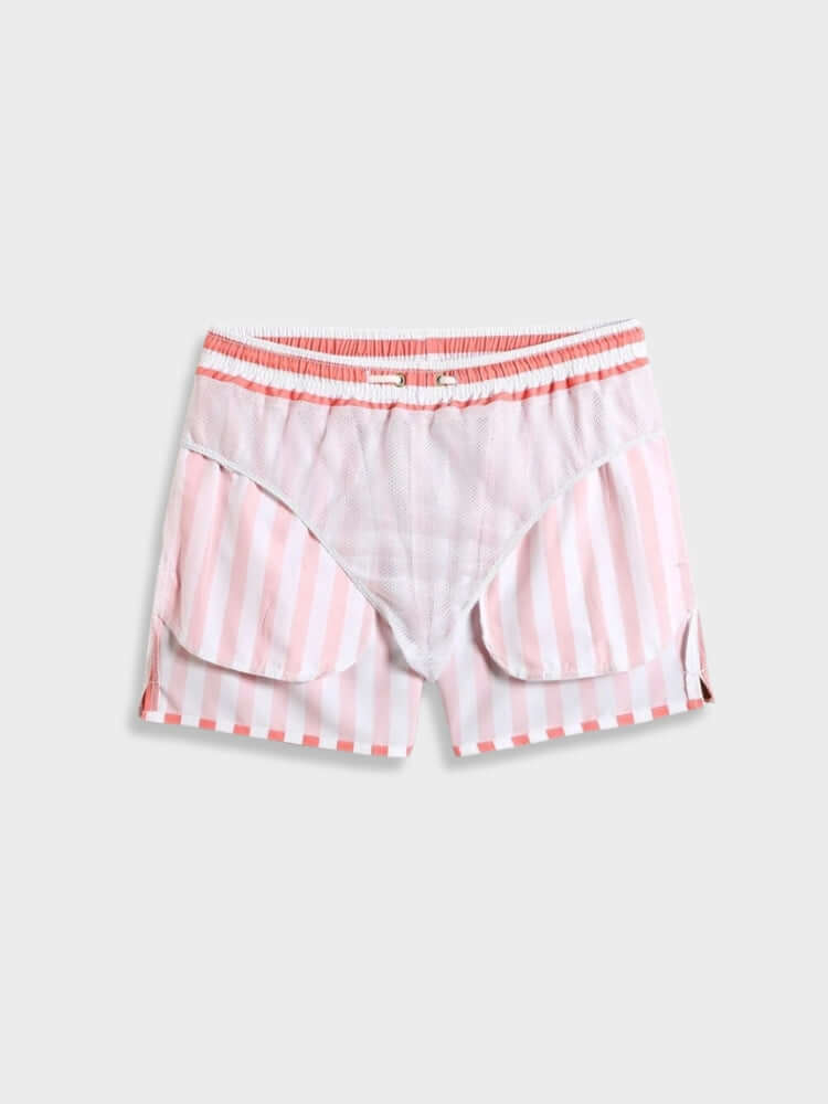Rot-gestreifte Badehose