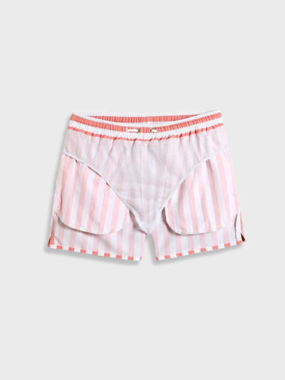 Rot-gestreifte Badehose