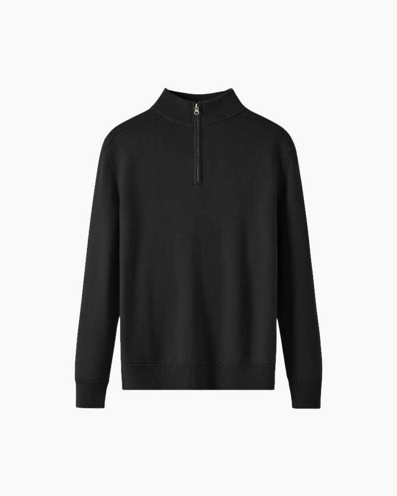 Half-Zip-Pullover aus 100 % Wolle