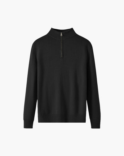 Half-Zip-Pullover aus 100 % Wolle