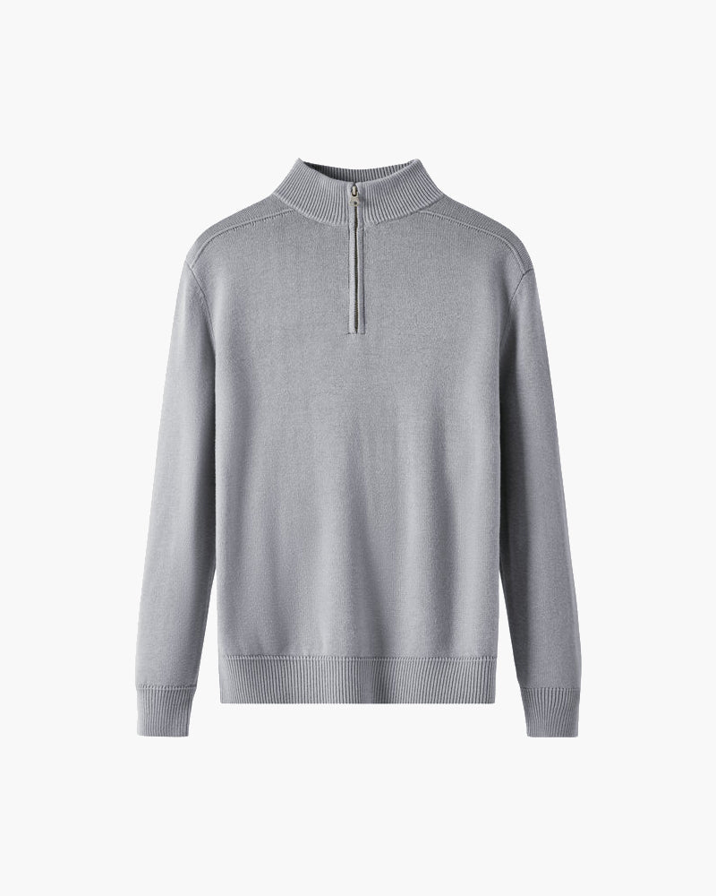 Half-Zip-Pullover aus 100 % Wolle