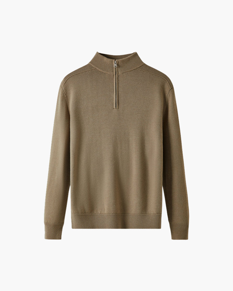 Half-Zip-Pullover aus 100 % Wolle