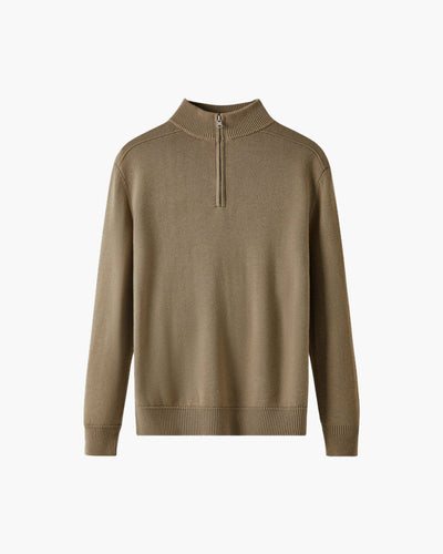 Half-Zip-Pullover aus 100 % Wolle