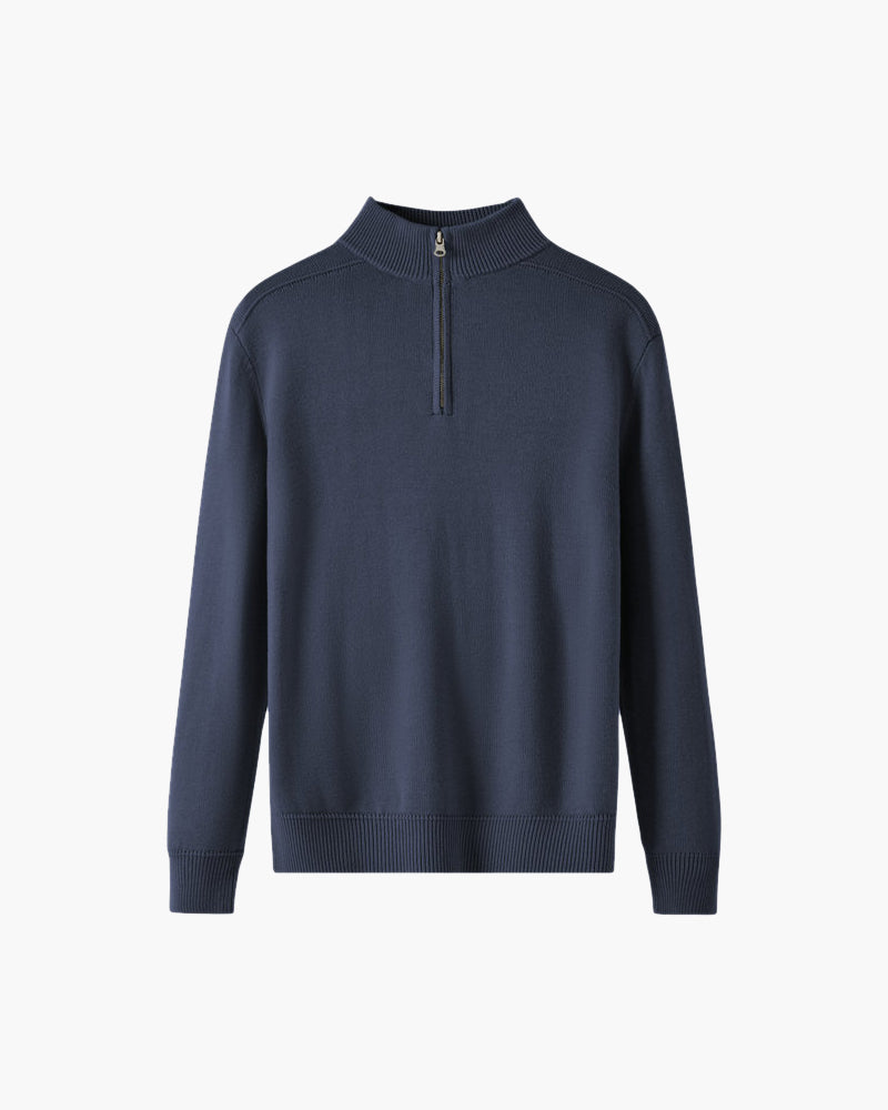 Half-Zip-Pullover aus 100 % Wolle