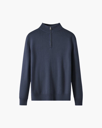 Half-Zip-Pullover aus 100 % Wolle
